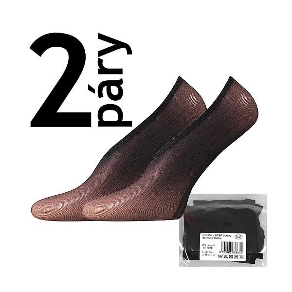 NYLON STEP 2páry 20 DEN punčochové ťapky Lady B - SÁČEK UNI černá