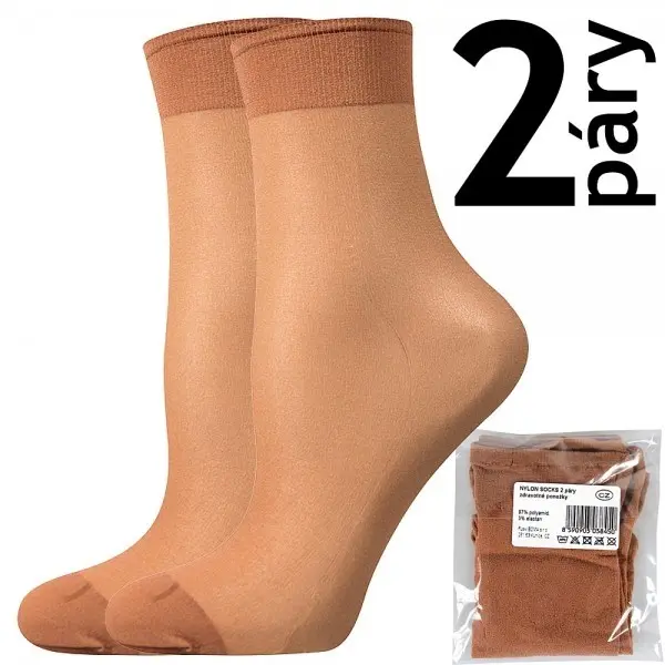 NYLON SOCKS 2 páry 20 DEN punčochové ponožky Lady B - SÁČEK UNI