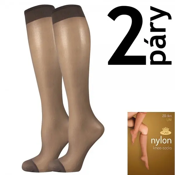 NYLON KNEE-SOCKS 20 DEN punčochové podkolenky Lady B - 12 párů UNI