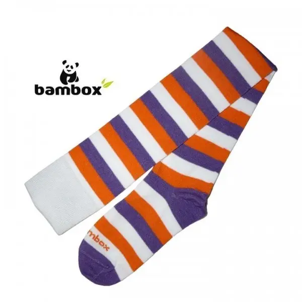 BX-OVER bambusové nadkolenky BAMBOX Bílá / Fialová / Oranžová 35-38 1 pár