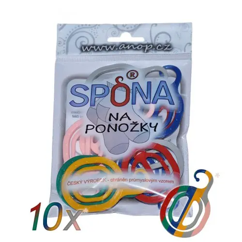 Spony na ponožky ponožkovač ANOP Mix barev 10 spon