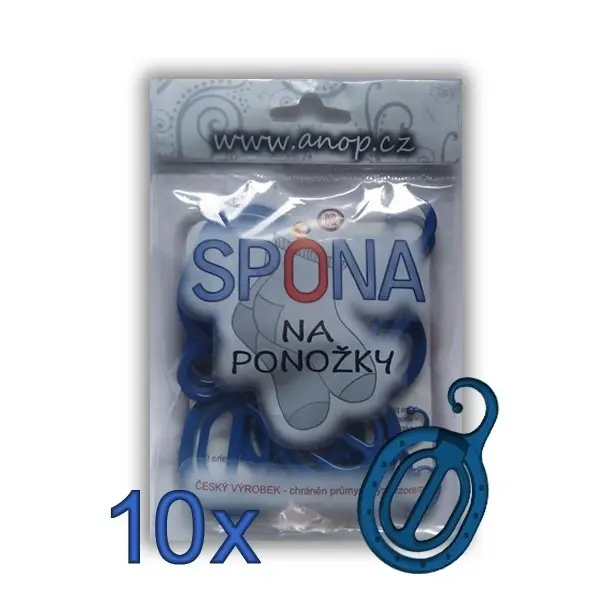 Spony na ponožky ponožkovač ANOP Modrá 10 spon