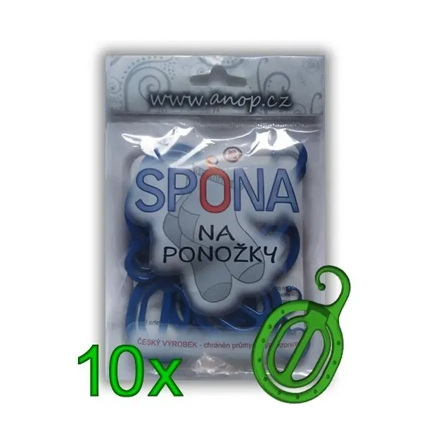Spony na ponožky ponožkovač ANOP Zelená 10 spon