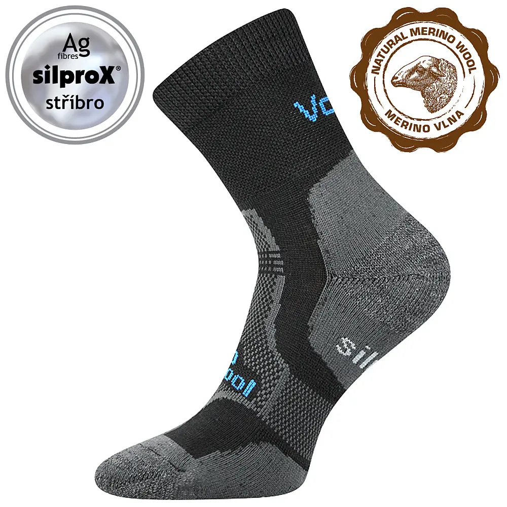 GRANIT merino vlněné antibakteriální ponožky VoXX 39-42 černá