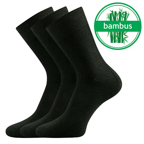 BADON-A bambusové antibakteriální ponožky Lonka Černá 47-50 3 páry