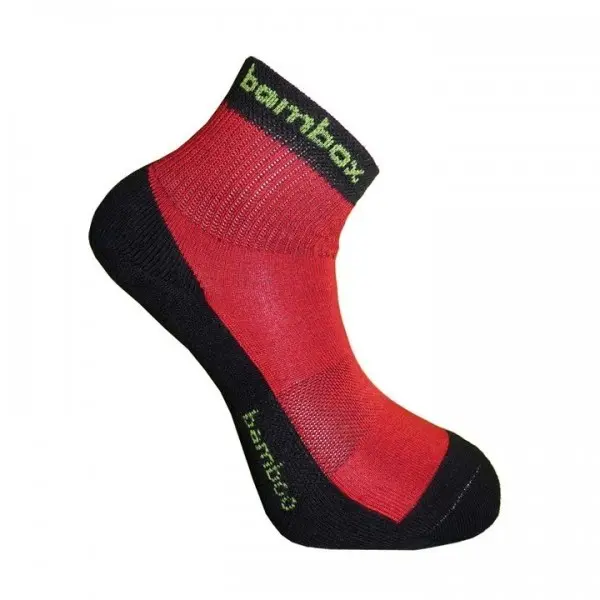 BX-2 FUN bambusové kotníčkové ponožky BAMBOX Černá / Červená 43-46 1 pár