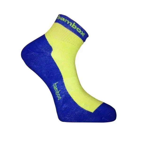 BX-2 FUN bambusové kotníčkové ponožky BAMBOX Modrá / Limetka 39-42 1 pár