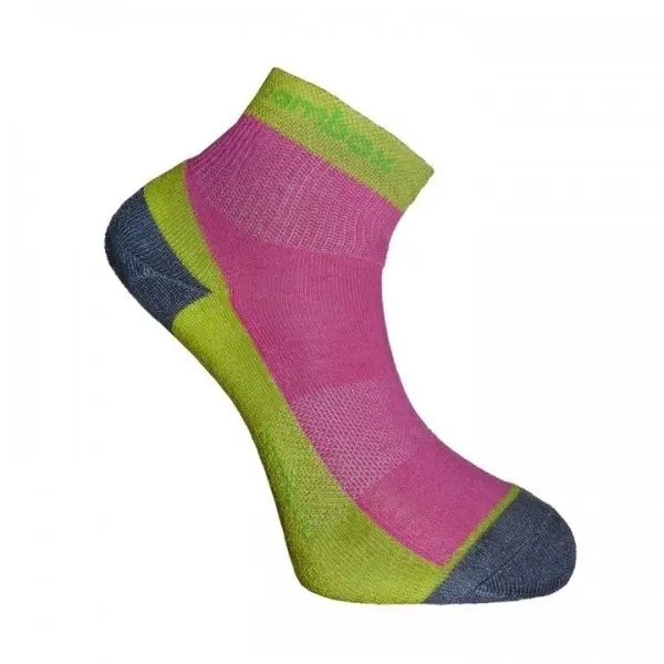BX-2 FUN bambusové kotníčkové ponožky BAMBOX Limetka / Růžová 39-42 1 pár