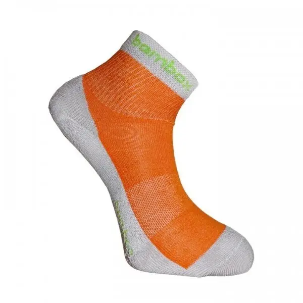BX-2 FUN bambusové kotníčkové ponožky BAMBOX Sv. šedá / Oranžová 43-46 1 pár