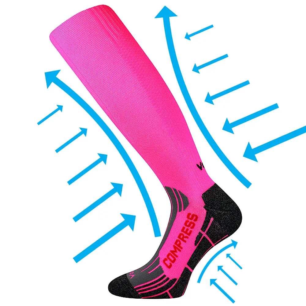 VOXX Podkolenky kompresní FLEX neon růžové 35-38 111439