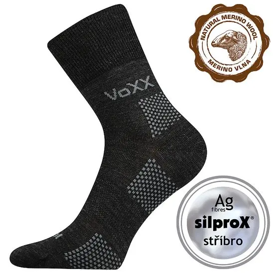 VOXX Ponožky slabé z merino ORIONIS s ionty stříbra TMAVĚ ŠEDÉ 43-46 108938