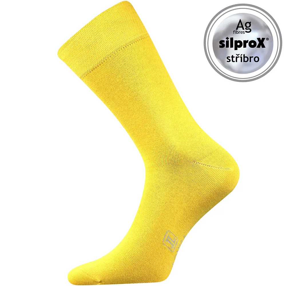 LONKA Ponožky pánské společenské DECOLOR se stříbrem ŽLUTÉ 43-46 111273