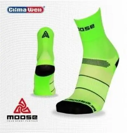 Race FLUO reflexní ponožky Moose Zelená S 1 pár
