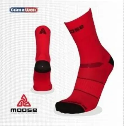 Race FLUO reflexní ponožky Moose Červená XS 1 pár