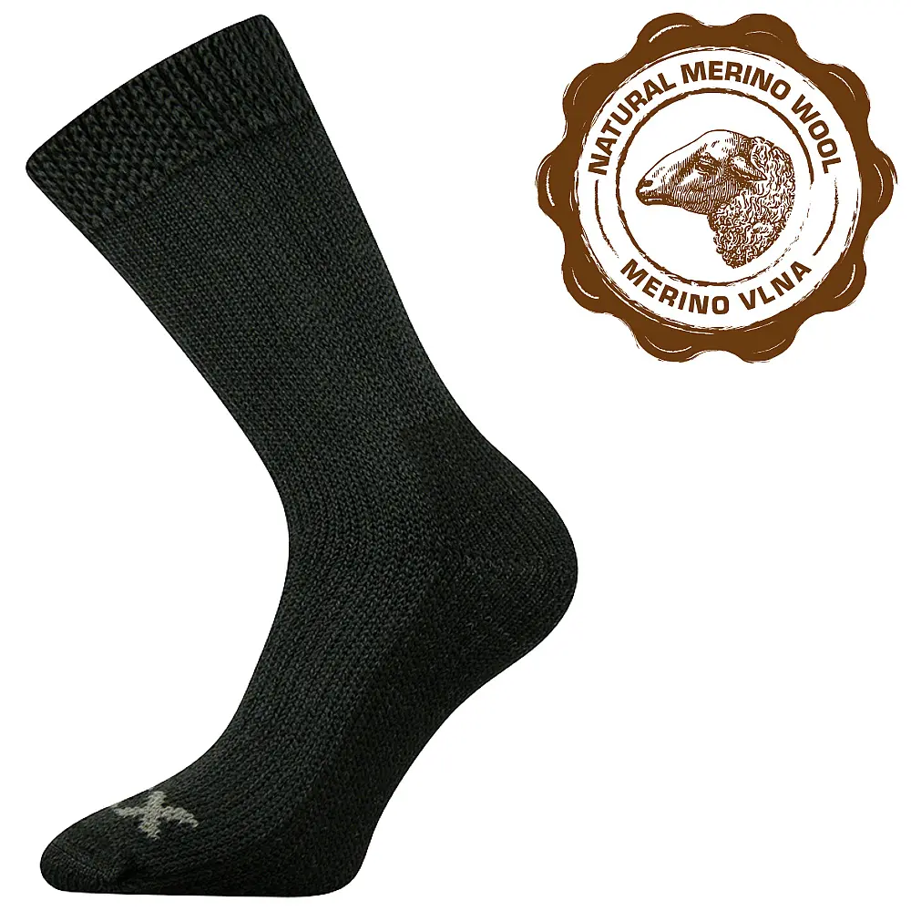 VOXX Ponožky zimní thermo ALPIN z merino vlny TMAVĚ ŠEDÉ 39-42 107856