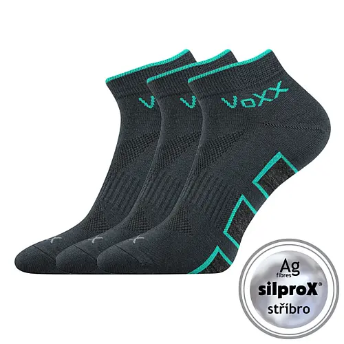 DUKATON kotníčkové sportovní ponožky se stříbrem VoXX 35-38 tm. šedá