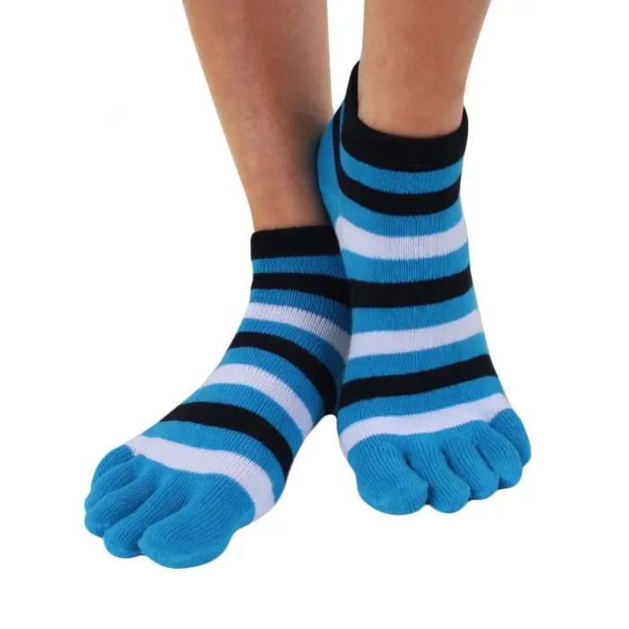 TRAINER prstové kotníkové ponožky ToeToe Tyrkysová / Černá / Bílá UNI 1 pár