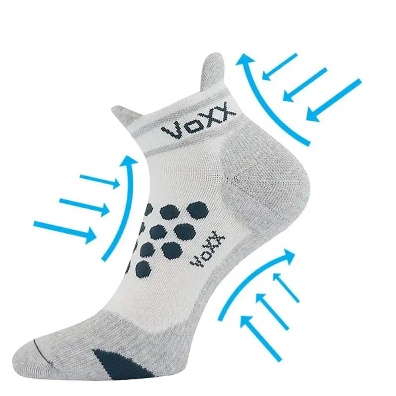 VOXX Ponožky kompresní sportovní SPRINTER nízké s ionty stříbra BÍLÉ S TMAVĚ ZELENOU 35-38 126118