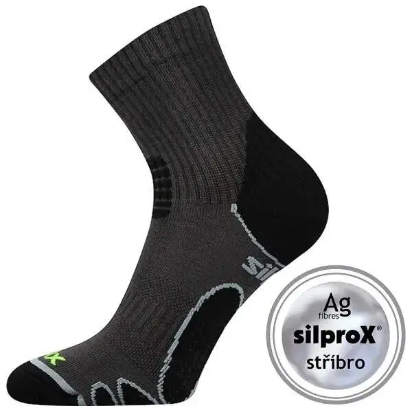 VOXX Ponožky sportovní SILO s ionty stříbra TMAVĚ ŠEDÉ 35-38 110584