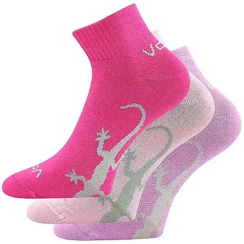 3PACK dámské ponožky VoXX - Trinity B, růžová, fialková Barva: Mix barev, Velikost: