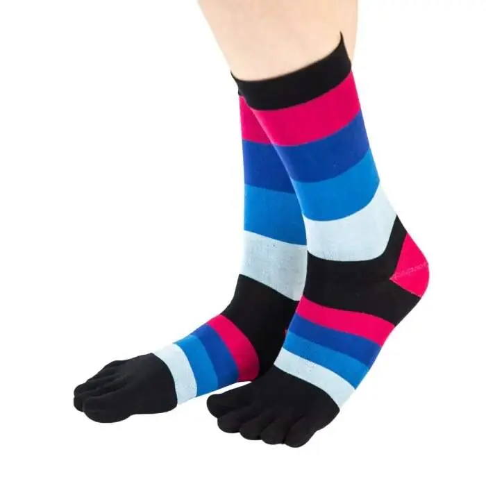 MEN FASHION barevné prstové ponožky ToeToe - PRUHY