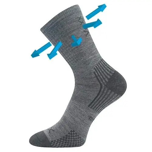 VOXX Ponožky dětské slabé z merino OPTIMALIK s ionty stříbra SVĚTLE ŠEDÉ (3 páry)
