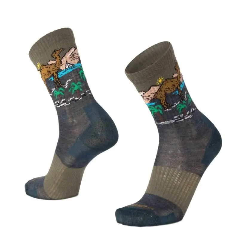 BESKYD CAMEL veselé merino ponožky s velbloudem Moose zelená XL