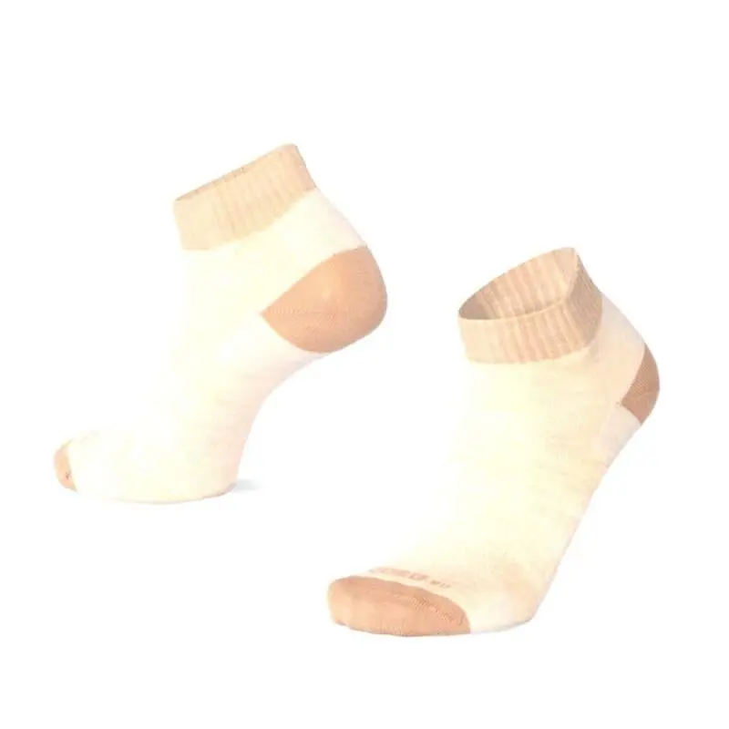 LUZY UNI nízké jednobarevné merino ponožky Moose béžová S
