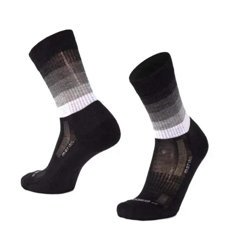 TATRAN STRIPE vysoké pruhované merino ponožky Moose černá 1 pár M
