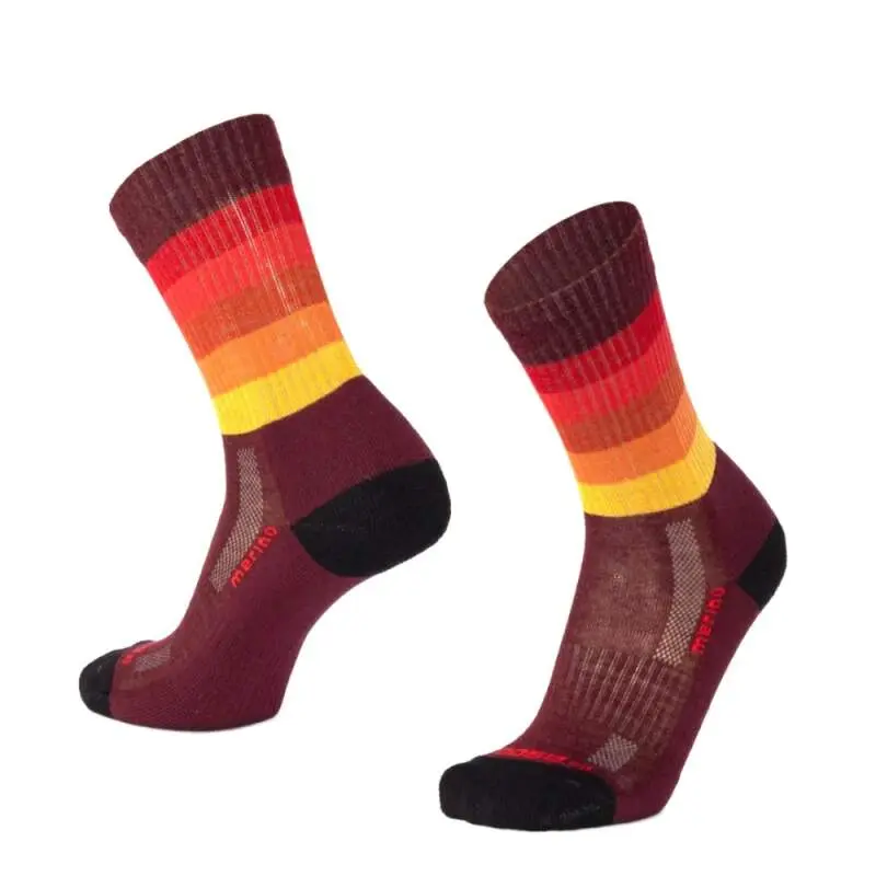 TATRAN STRIPE vysoké pruhované merino ponožky Moose červená 1 pár M