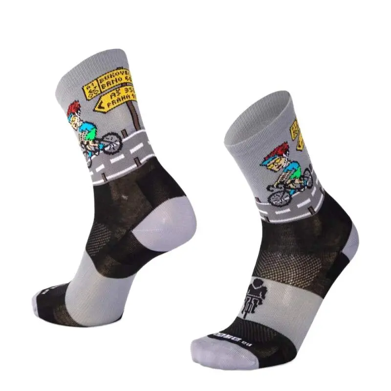 SMILE15 RIDE veselé sportovní ponožky Moose černá 3XL