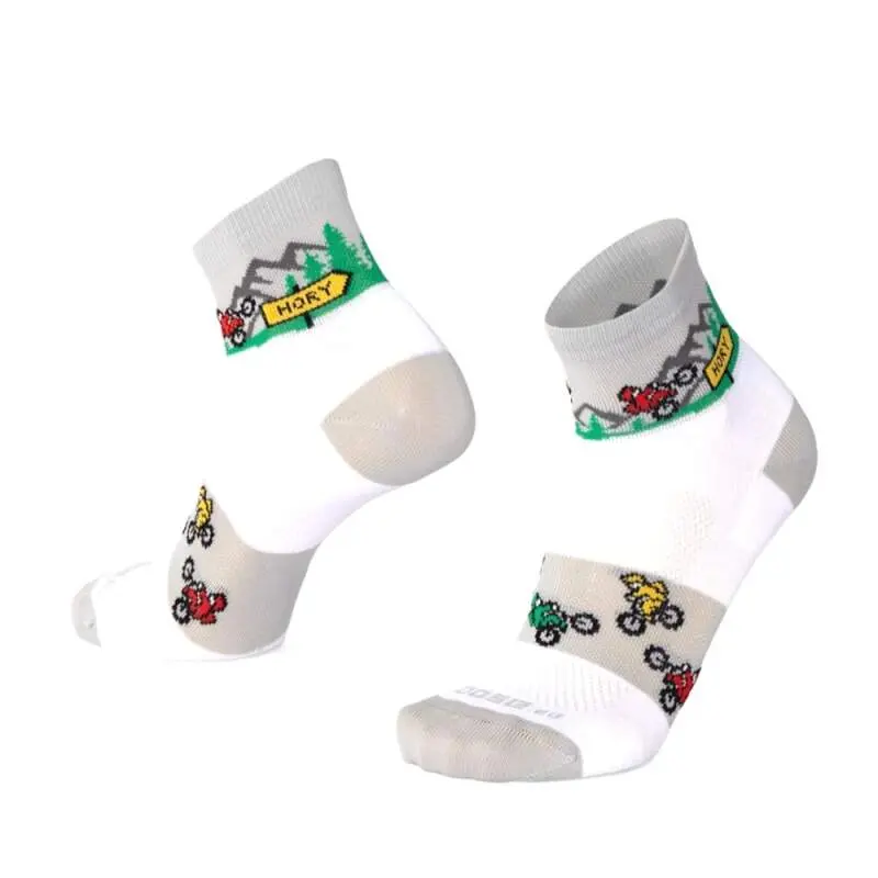 SMILE10 BIKE střední veselé sportovní ponožky Moose 1 pár Bílá XL