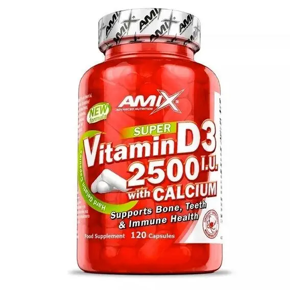 AMIX Vitamin D3 2500 I.U. s vápníkem, 120cps