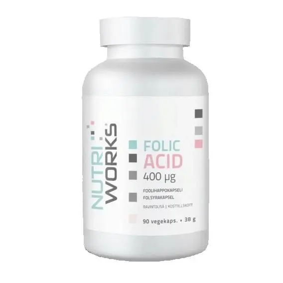 NutriWorks Folic Acid 400g 90 kapslí
