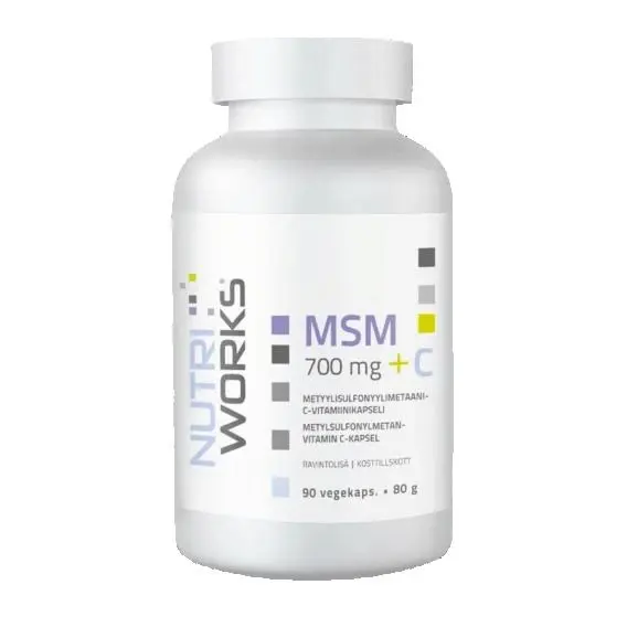 NutriWorks MSM 700 mg + C 90 kapslí - NutriWorks