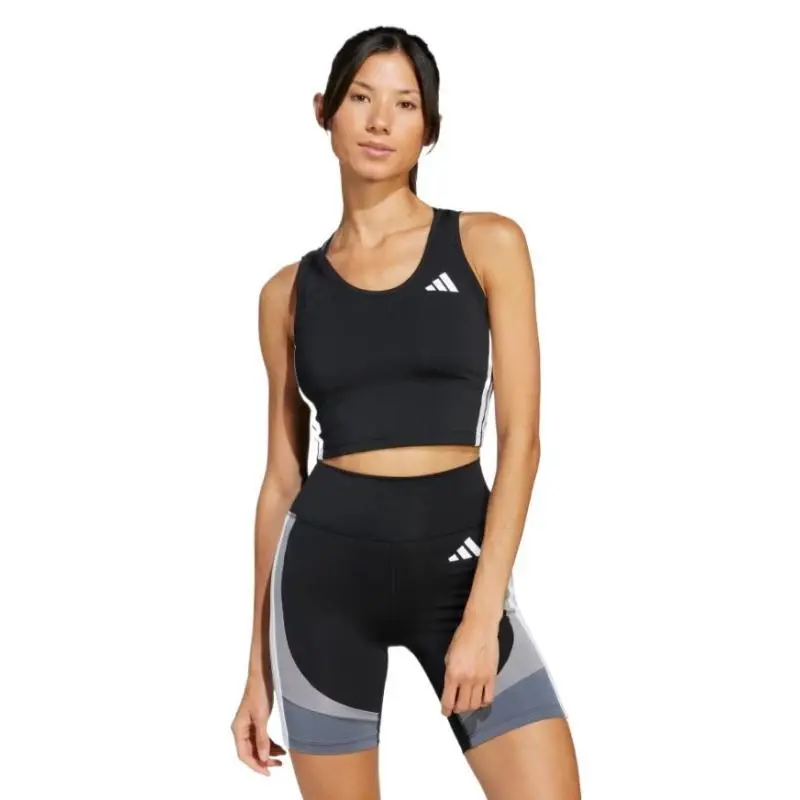 Adidas WE 3S CROP TANK BLACK/WHITE dámské tílko