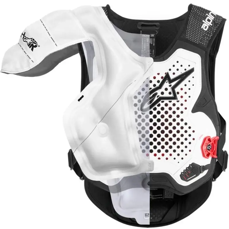Alpinestars TECH-AIR MX PLASMA bílo-černo-červená airbagová vesta na motorku