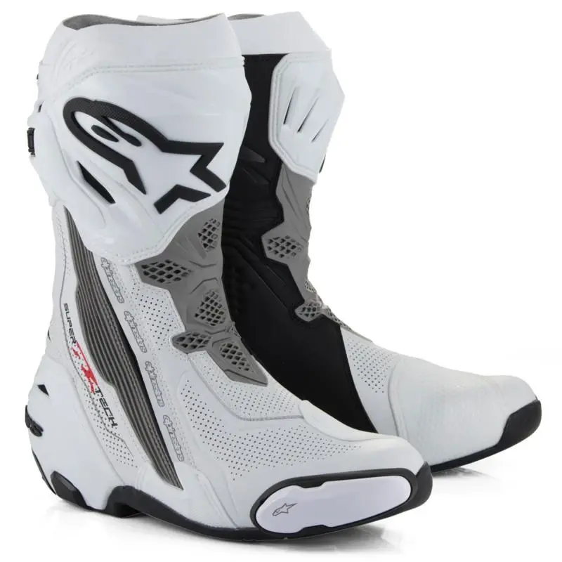 Alpinestars Supertech R Vented bílo-světle šedo-černé boty na motorku