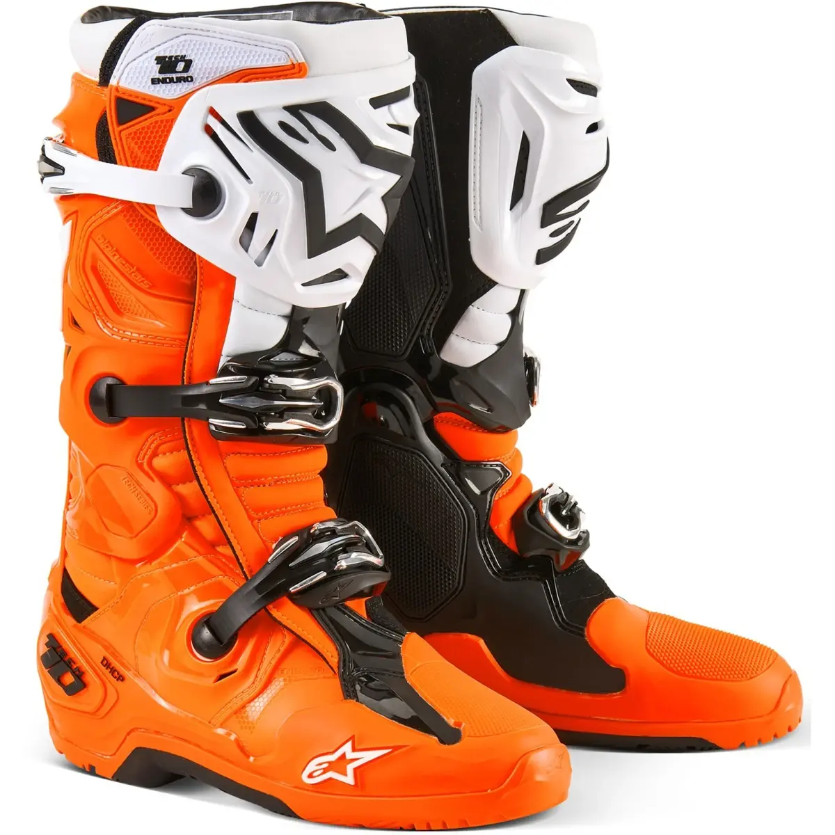 Alpinestars Tech 10 Enduro fluo oranžovo-černo-bílé motoboty