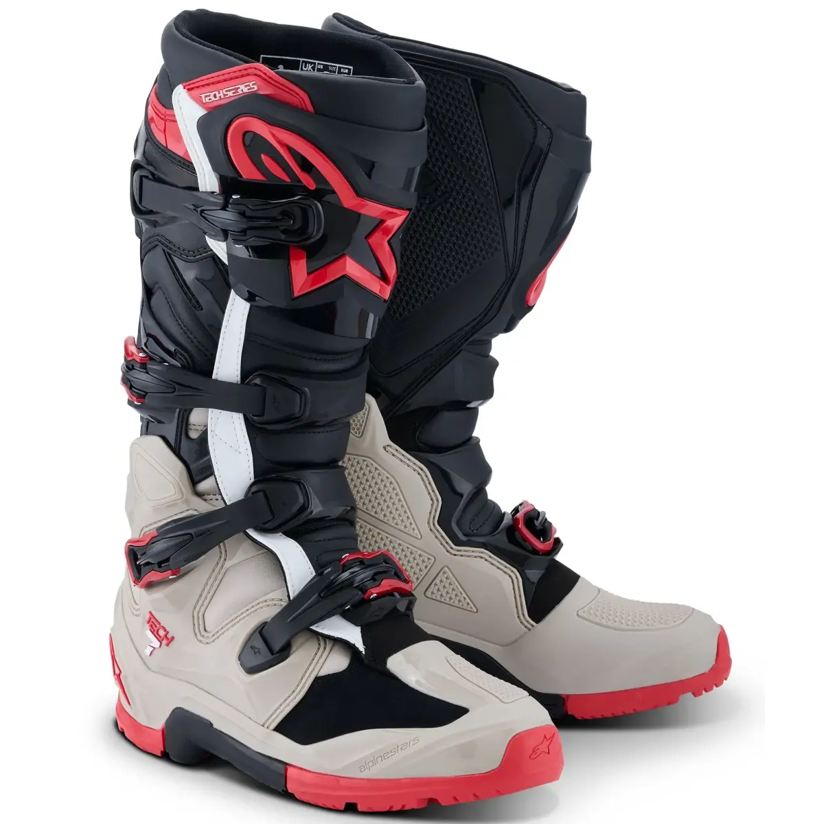 Alpinestars Tech 7 Enduro černo-světle šedo-červené boty na motorku