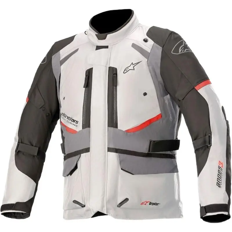 Alpinestars Andes Drystar šedo-černo-červená pánská bunda na motorku