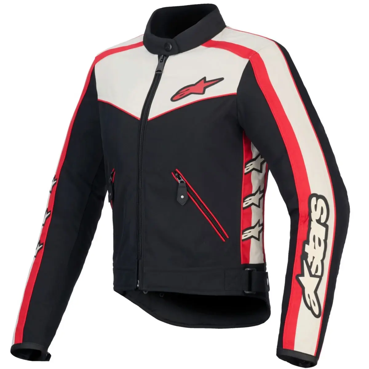 Alpinestars Stella T-Dyno Water Resistant černo-béžovo-červená dámská bunda na motorku