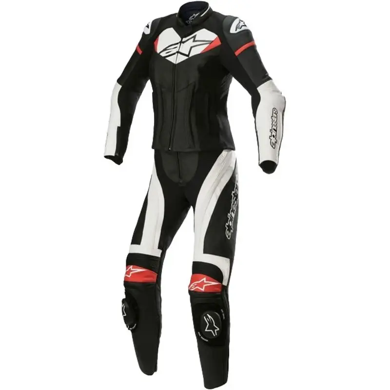 Alpinestars STELLA GP PLUS 2 černo-bílo-červená dámská kožená kombinéza na motorku