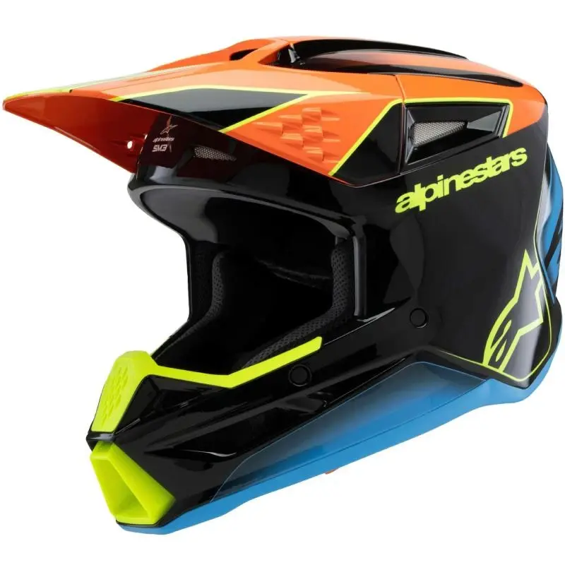 Alpinestars S-M3 FRAY černo-fluo oranžovo-fluo žluto-tyrkysová dětská motokrosová přilba