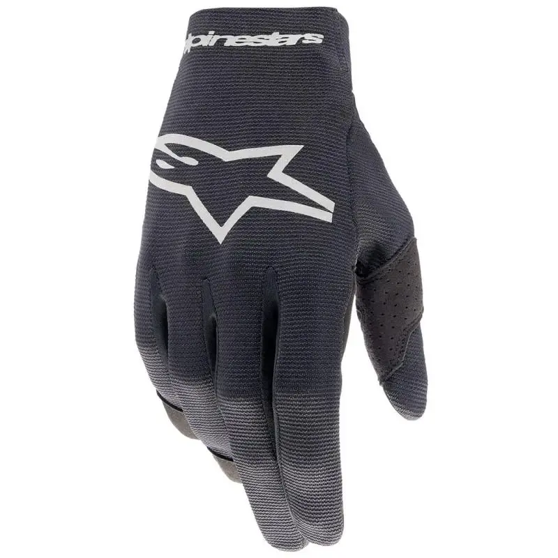 Alpinestars Radar černo-stříbrné dětské motokrosové rukavice