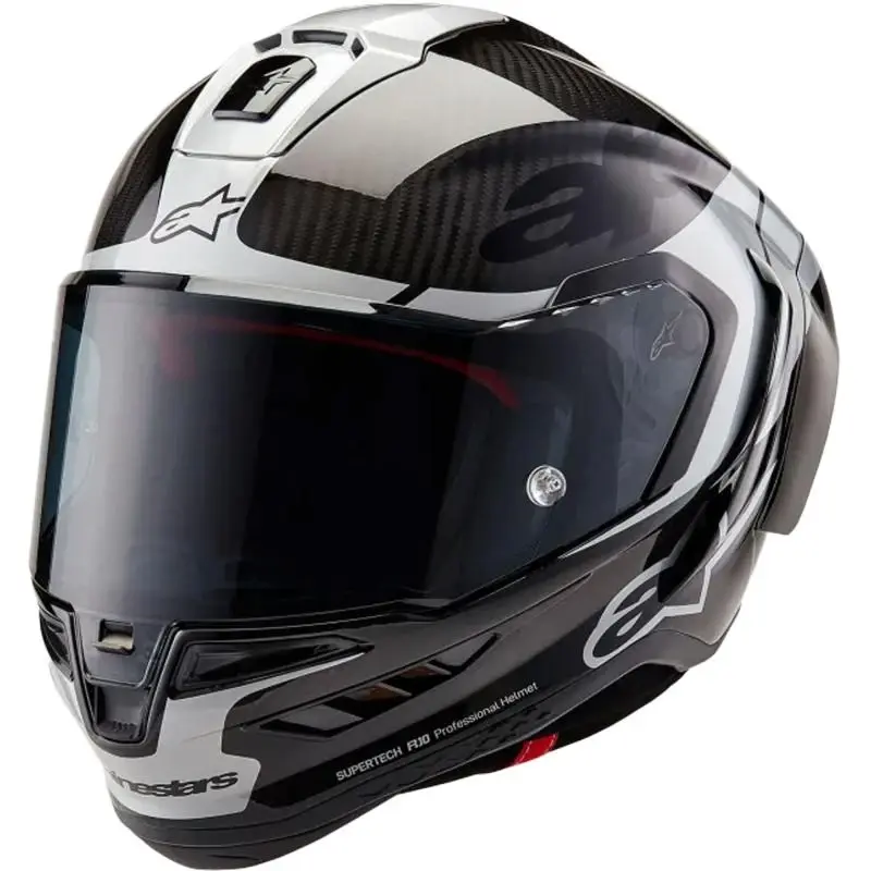 Alpinestars Supertech R-10 Element carbon stříbrno-černá integrální helma na motorku