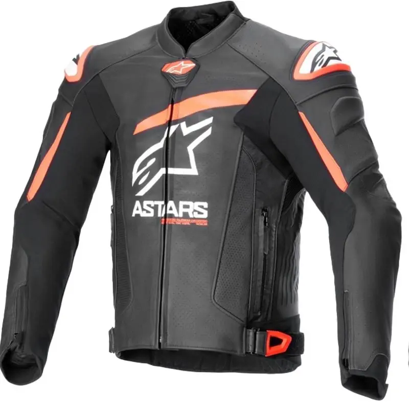 Alpinestars GP Plus R 4 Airflow černo-fluo červeno-bílá kožená bunda na motorku