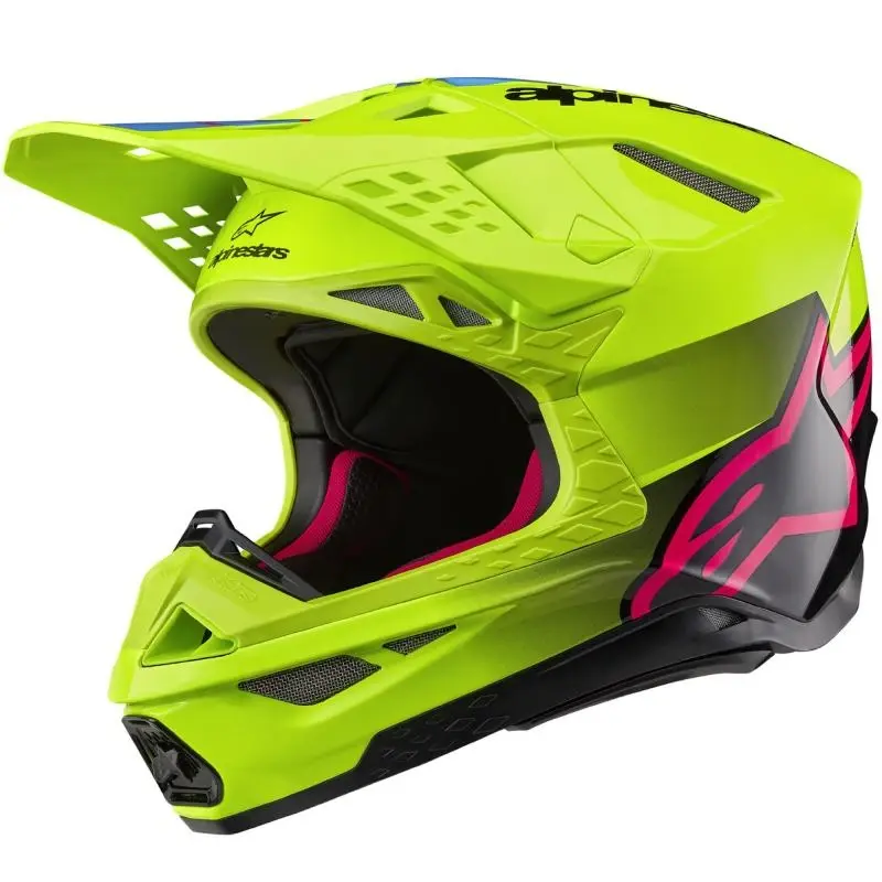 Alpinestars Supertech S-M10 Unite fluo žluto-černo-růžová motokrosová helma
