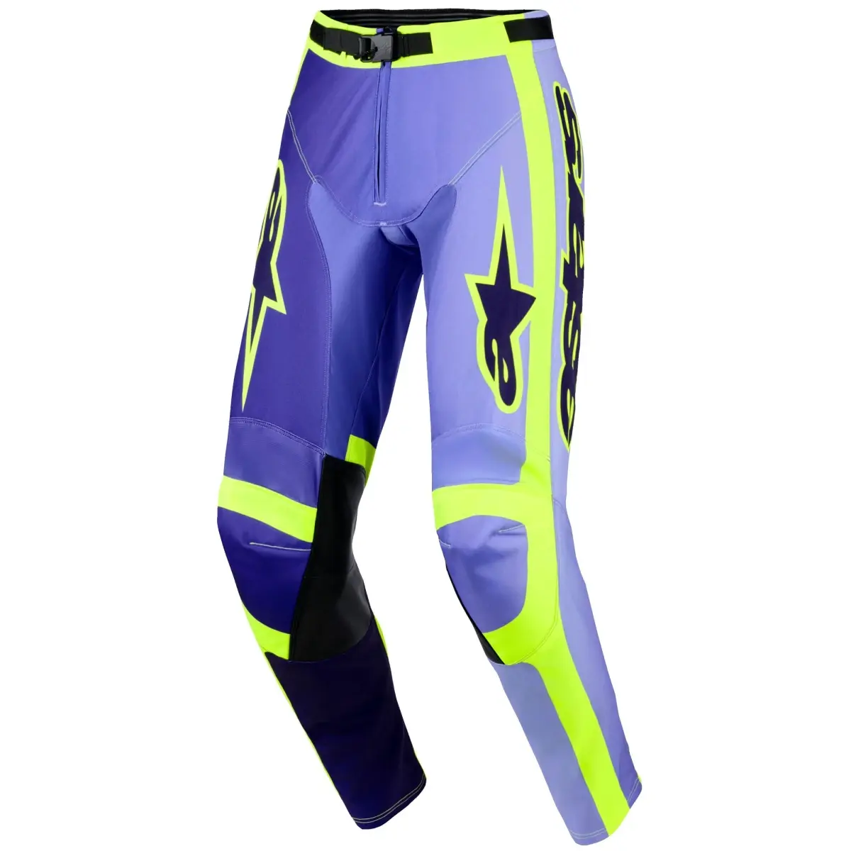 Alpinestars Racer Portl fialovo-fluo žluté motokrosové kalhoty
