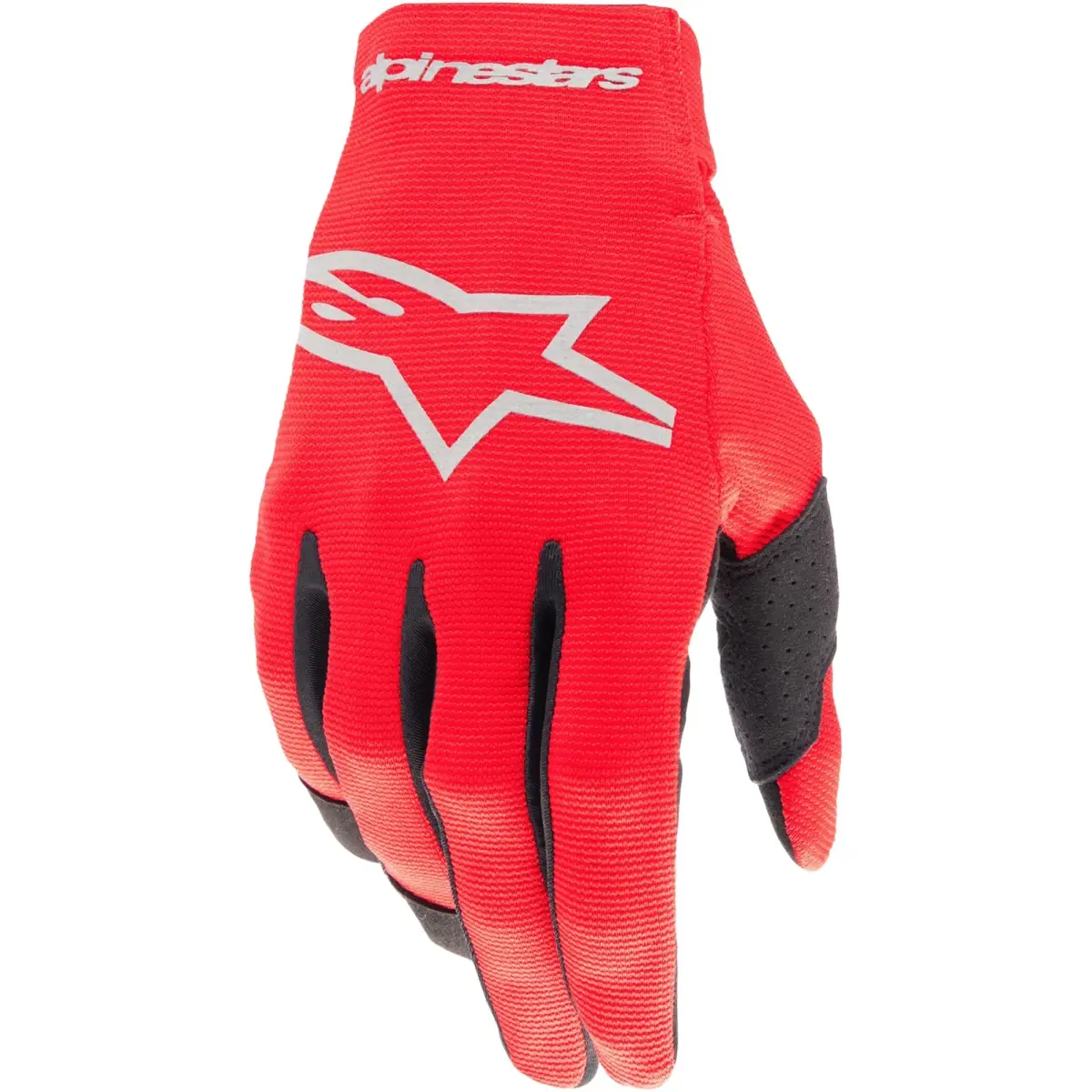 Alpinestars Radar červeno-stříbrné motokrosové rukavice